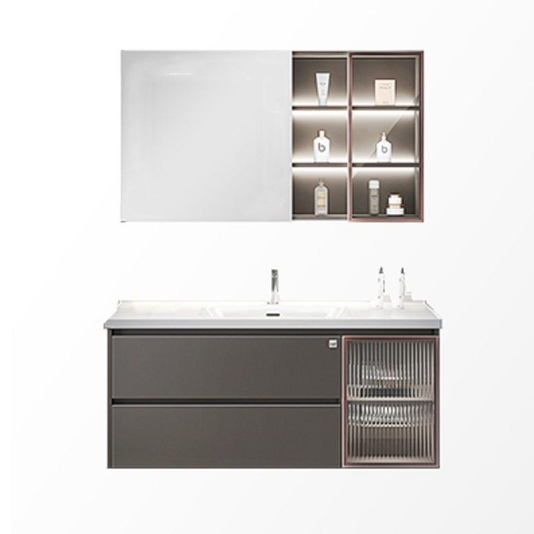 Rectangular Vanity Set Modern Ceramic Top Single-Sink Wall Mount Bath Vanity Clearhalo 'Bathroom Remodel & Bathroom Fixtures' 'Bathroom Vanities' 'bathroom_vanities' 'Home Improvement' 'home_improvement' 'home_improvement_bathroom_vanities' 7610716