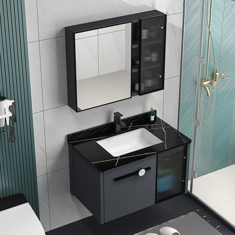 Modern Metal Frame Bath Vanity Single Rectangular Freestanding Vanity Clearhalo 'Bathroom Remodel & Bathroom Fixtures' 'Bathroom Vanities' 'bathroom_vanities' 'Home Improvement' 'home_improvement' 'home_improvement_bathroom_vanities' 7610751