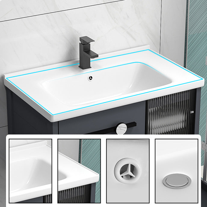 Modern Metal Frame Bath Vanity Single Rectangular Freestanding Vanity Clearhalo 'Bathroom Remodel & Bathroom Fixtures' 'Bathroom Vanities' 'bathroom_vanities' 'Home Improvement' 'home_improvement' 'home_improvement_bathroom_vanities' 7610756