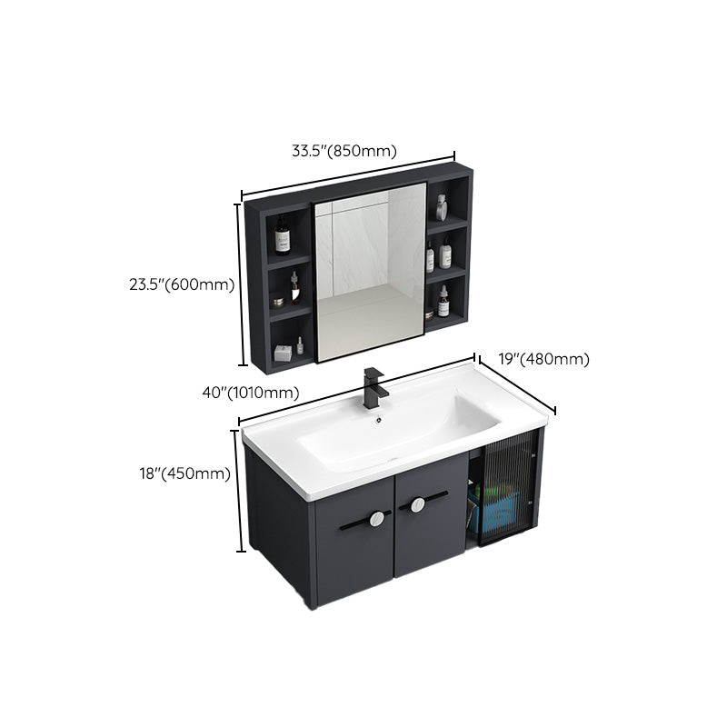 Modern Metal Frame Bath Vanity Single Rectangular Freestanding Vanity Clearhalo 'Bathroom Remodel & Bathroom Fixtures' 'Bathroom Vanities' 'bathroom_vanities' 'Home Improvement' 'home_improvement' 'home_improvement_bathroom_vanities' 7610773