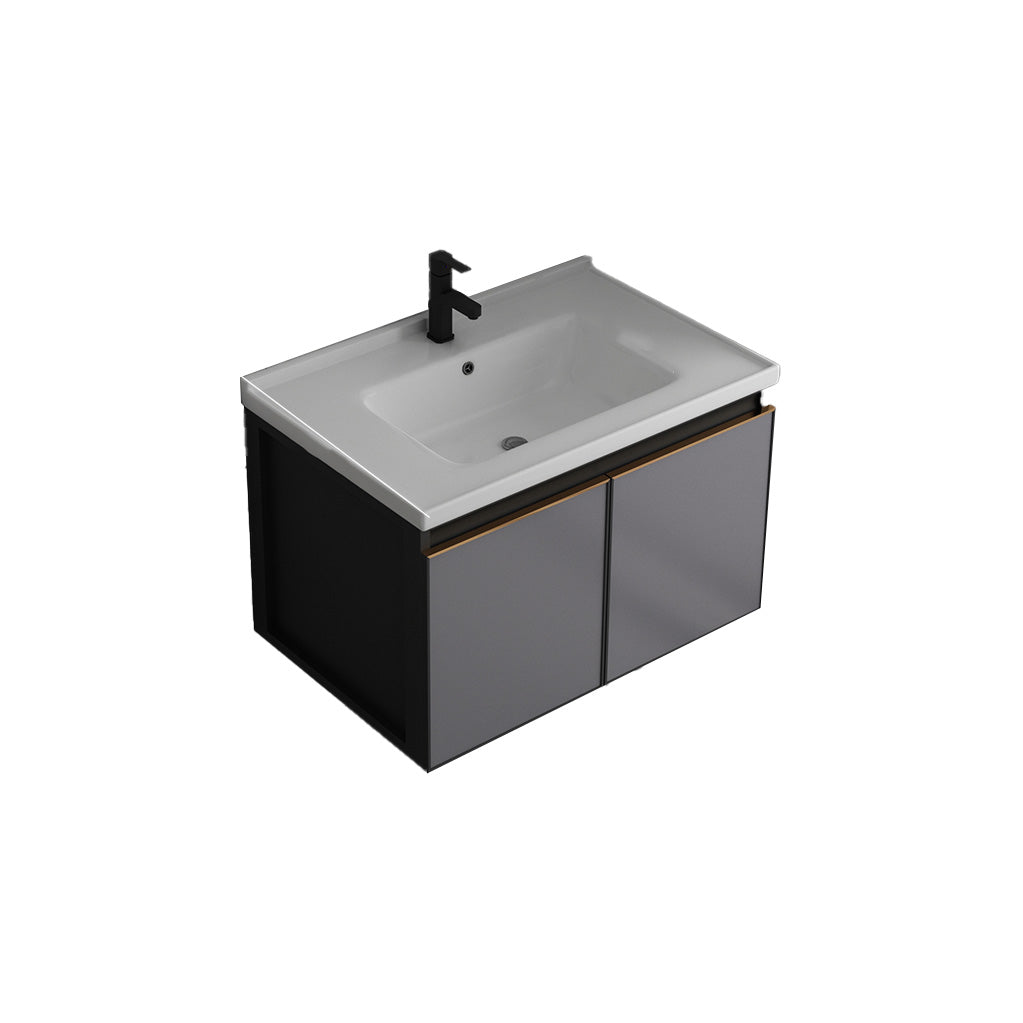 Metal Base Modern Bathroom Vanity Wall Mount Single-Sink Rectangular Vanity Set Vanity & Faucet 28"L x 19"W x 17"H Clearhalo 'Bathroom Remodel & Bathroom Fixtures' 'Bathroom Vanities' 'bathroom_vanities' 'Home Improvement' 'home_improvement' 'home_improvement_bathroom_vanities' 7610856