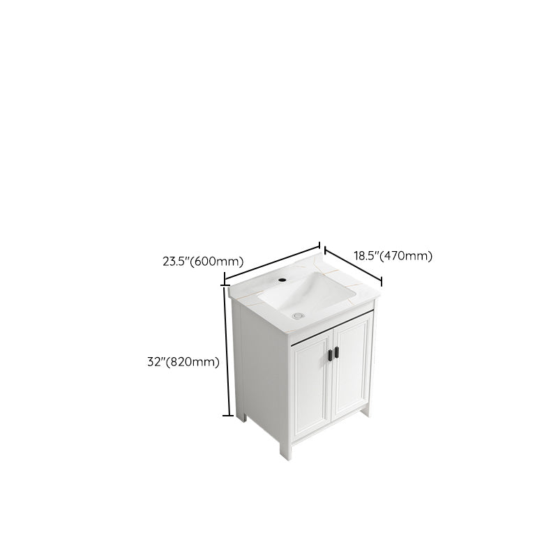 Rectangular Modern Bathroom Vanity White Stone Single Freestanding Vanity Set Clearhalo 'Bathroom Remodel & Bathroom Fixtures' 'Bathroom Vanities' 'bathroom_vanities' 'Home Improvement' 'home_improvement' 'home_improvement_bathroom_vanities' 7610973