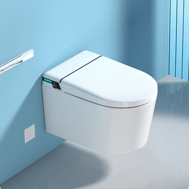 Elongated Smart Wall Mounted Bidet 14.17" H Toilet Seat Bidet with Warm Air Dryer Clearhalo 'Bathroom Remodel & Bathroom Fixtures' 'Bidets' 'Home Improvement' 'home_improvement' 'home_improvement_bidets' 'Toilets & Bidets' 7612352