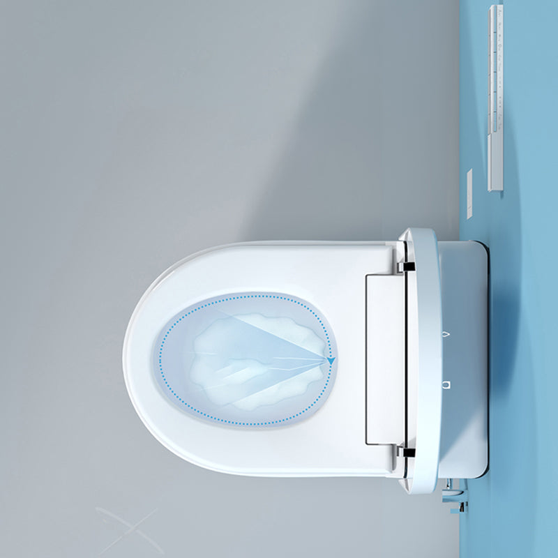 Elongated Smart Wall Mounted Bidet 14.17" H Toilet Seat Bidet with Warm Air Dryer Clearhalo 'Bathroom Remodel & Bathroom Fixtures' 'Bidets' 'Home Improvement' 'home_improvement' 'home_improvement_bidets' 'Toilets & Bidets' 7612357