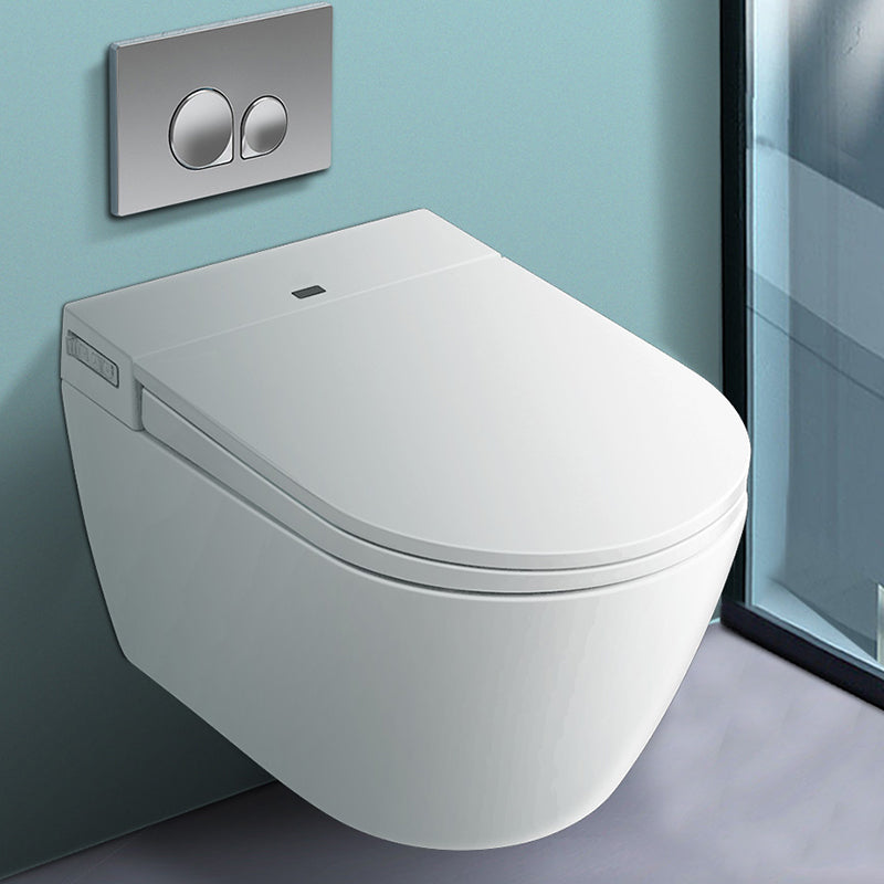 Elongated Wall Mount Bidet Antimicrobial Vitreous China Toilet Seat Bidet Clearhalo 'Bathroom Remodel & Bathroom Fixtures' 'Bidets' 'Home Improvement' 'home_improvement' 'home_improvement_bidets' 'Toilets & Bidets' 7612383