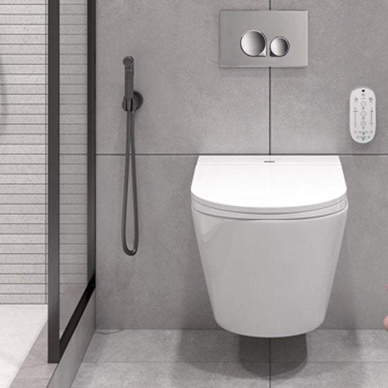 Elongated Wall Mount Bidet Antimicrobial Vitreous China Toilet Seat Bidet Clearhalo 'Bathroom Remodel & Bathroom Fixtures' 'Bidets' 'Home Improvement' 'home_improvement' 'home_improvement_bidets' 'Toilets & Bidets' 7612384