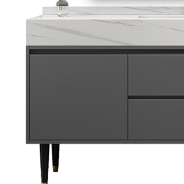 Modern Freestanding Sink Vanity Wood Bathroom Vanity Set with Mirror Clearhalo 'Bathroom Remodel & Bathroom Fixtures' 'Bathroom Vanities' 'bathroom_vanities' 'Home Improvement' 'home_improvement' 'home_improvement_bathroom_vanities' 7623540