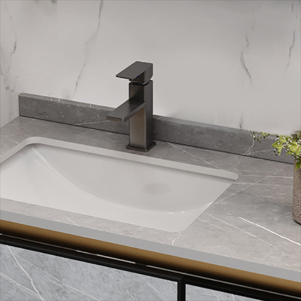 Glam Metal Sink Vanity Wall Mount Bathroom Vanity Set with Mirror Clearhalo 'Bathroom Remodel & Bathroom Fixtures' 'Bathroom Vanities' 'bathroom_vanities' 'Home Improvement' 'home_improvement' 'home_improvement_bathroom_vanities' 7623570