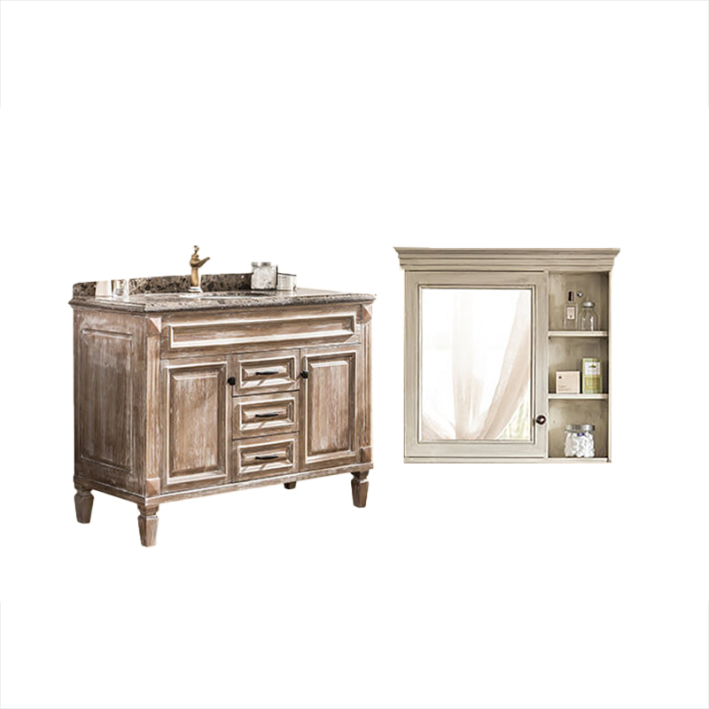 Wood Traditional Sink Vanity Freestanding Bathroom Sink Vanity with Mirror Vanity & Faucet & Mirror Cabinet https://res.litfad.com/site/img/item/2023/02/03/7623627/1200x1200.jpg Clearhalo 'Bathroom Remodel & Bathroom Fixtures' 'Bathroom Vanities' 'bathroom_vanities' 'Home Improvement' 'home_improvement' 'home_improvement_bathroom_vanities' 7623627