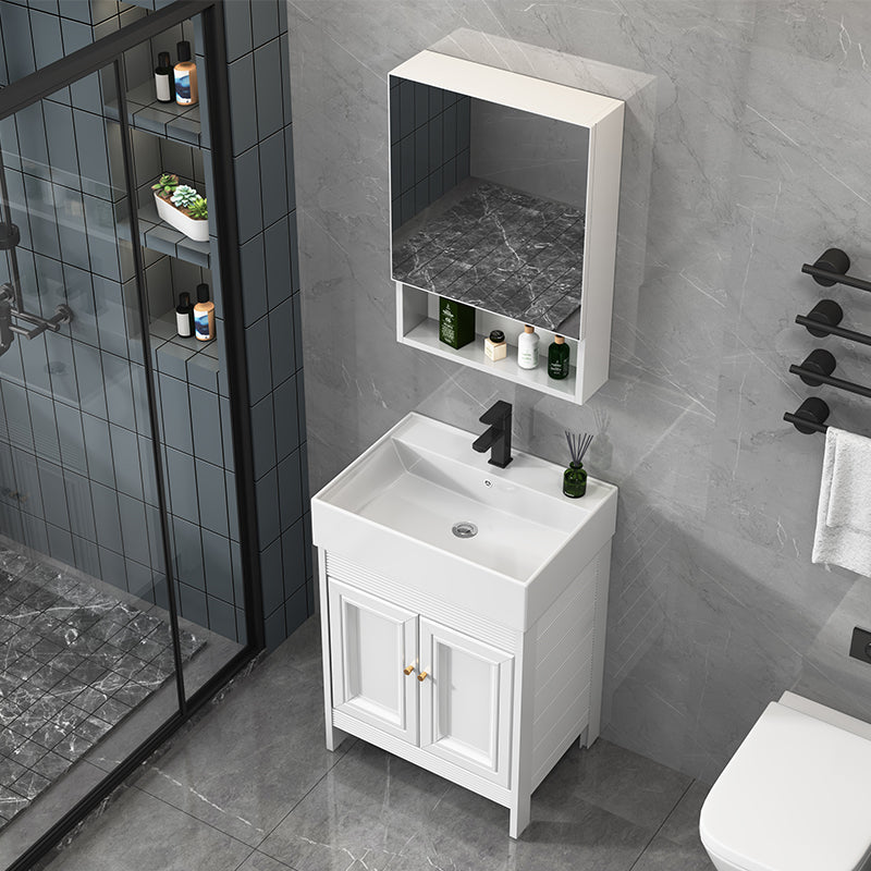 Modern Freestanding Sink Vanity Metal Faucet Included Bathroom Vanity Set Clearhalo 'Bathroom Remodel & Bathroom Fixtures' 'Bathroom Vanities' 'bathroom_vanities' 'Home Improvement' 'home_improvement' 'home_improvement_bathroom_vanities' 7623646