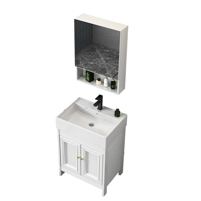 Modern Freestanding Sink Vanity Metal Faucet Included Bathroom Vanity Set Vanity & Faucet & Mirror Cabinet 20"L x 14"W x 33"H Clearhalo 'Bathroom Remodel & Bathroom Fixtures' 'Bathroom Vanities' 'bathroom_vanities' 'Home Improvement' 'home_improvement' 'home_improvement_bathroom_vanities' 7623647