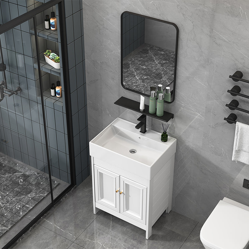 Modern Freestanding Sink Vanity Metal Faucet Included Bathroom Vanity Set Clearhalo 'Bathroom Remodel & Bathroom Fixtures' 'Bathroom Vanities' 'bathroom_vanities' 'Home Improvement' 'home_improvement' 'home_improvement_bathroom_vanities' 7623650