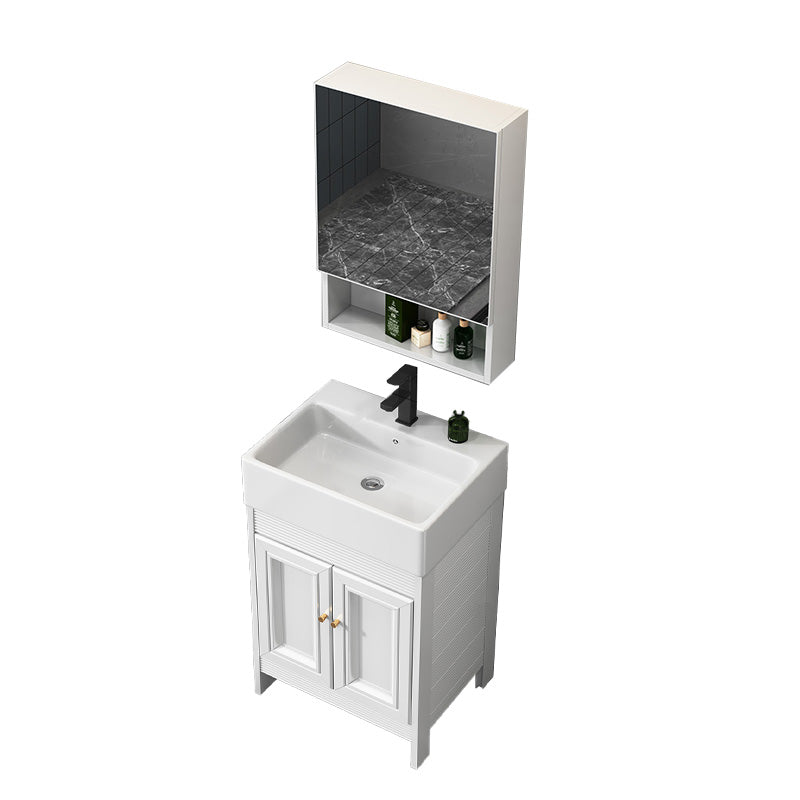 Modern Freestanding Sink Vanity Metal Faucet Included Bathroom Vanity Set Vanity & Faucet & Mirror Cabinet 22"L x 17"W x 33"H Clearhalo 'Bathroom Remodel & Bathroom Fixtures' 'Bathroom Vanities' 'bathroom_vanities' 'Home Improvement' 'home_improvement' 'home_improvement_bathroom_vanities' 7623651