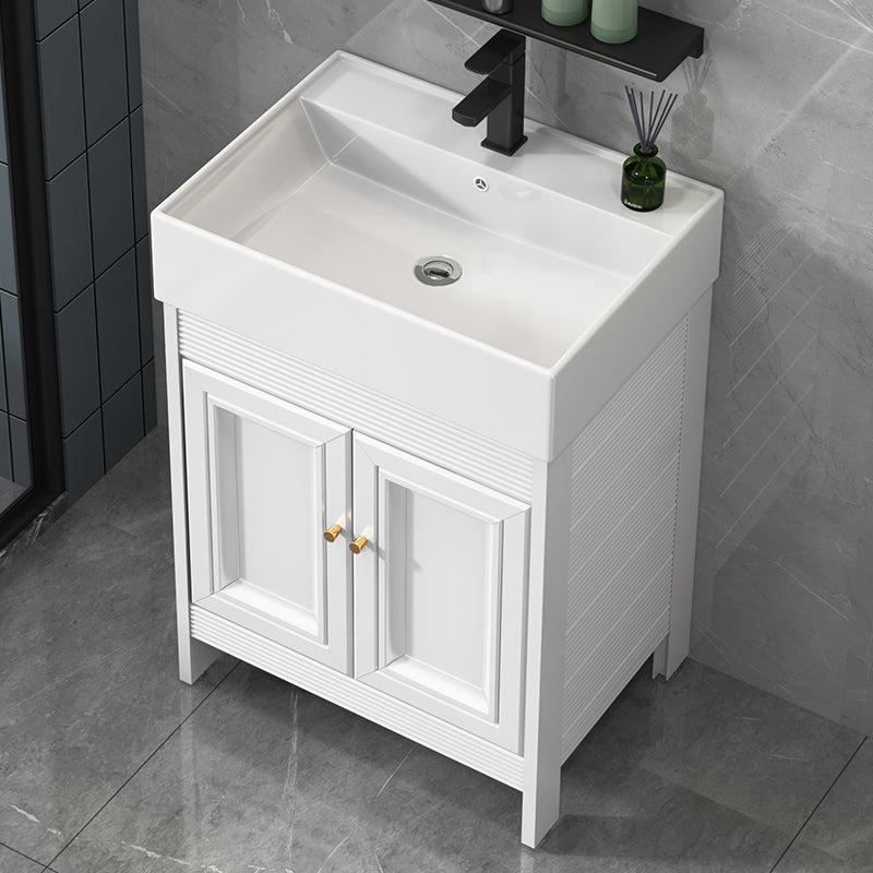 Modern Freestanding Sink Vanity Metal Faucet Included Bathroom Vanity Set Clearhalo 'Bathroom Remodel & Bathroom Fixtures' 'Bathroom Vanities' 'bathroom_vanities' 'Home Improvement' 'home_improvement' 'home_improvement_bathroom_vanities' 7623652