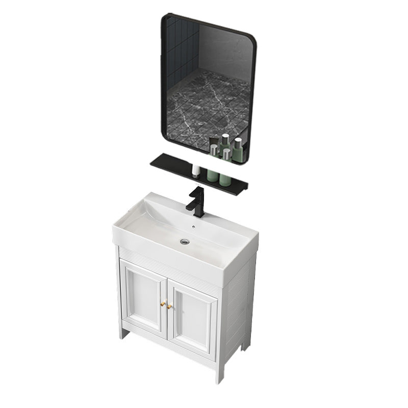 Modern Freestanding Sink Vanity Metal Faucet Included Bathroom Vanity Set Vanity & Faucet & Mirrors 24"L x 14"W x 33"H Clearhalo 'Bathroom Remodel & Bathroom Fixtures' 'Bathroom Vanities' 'bathroom_vanities' 'Home Improvement' 'home_improvement' 'home_improvement_bathroom_vanities' 7623666