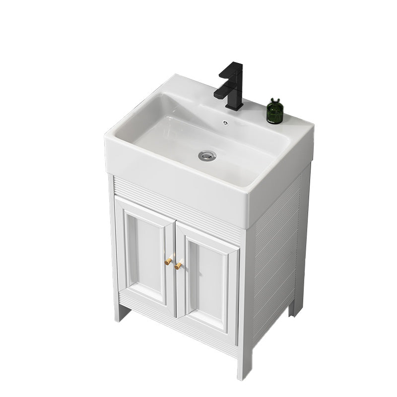 Modern Freestanding Sink Vanity Metal Faucet Included Bathroom Vanity Set Vanity & Faucet 22"L x 17"W x 33"H Clearhalo 'Bathroom Remodel & Bathroom Fixtures' 'Bathroom Vanities' 'bathroom_vanities' 'Home Improvement' 'home_improvement' 'home_improvement_bathroom_vanities' 7623671