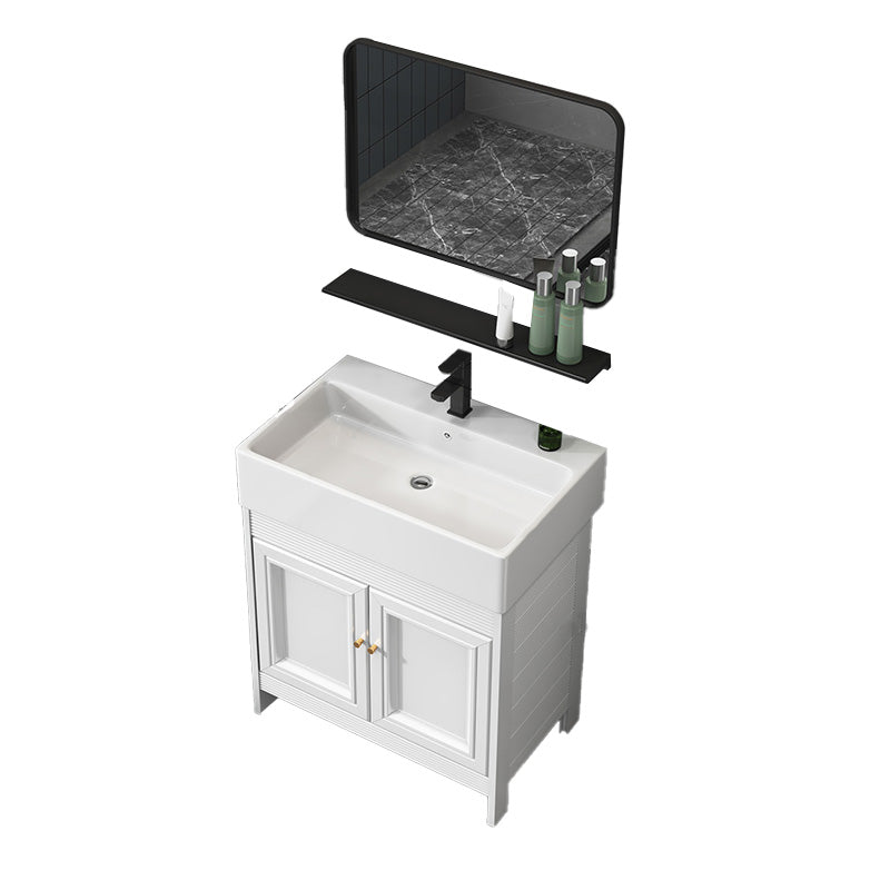 Modern Freestanding Sink Vanity Metal Faucet Included Bathroom Vanity Set Vanity & Faucet & Mirrors 29"L x 19"W x 34"H Clearhalo 'Bathroom Remodel & Bathroom Fixtures' 'Bathroom Vanities' 'bathroom_vanities' 'Home Improvement' 'home_improvement' 'home_improvement_bathroom_vanities' 7623672