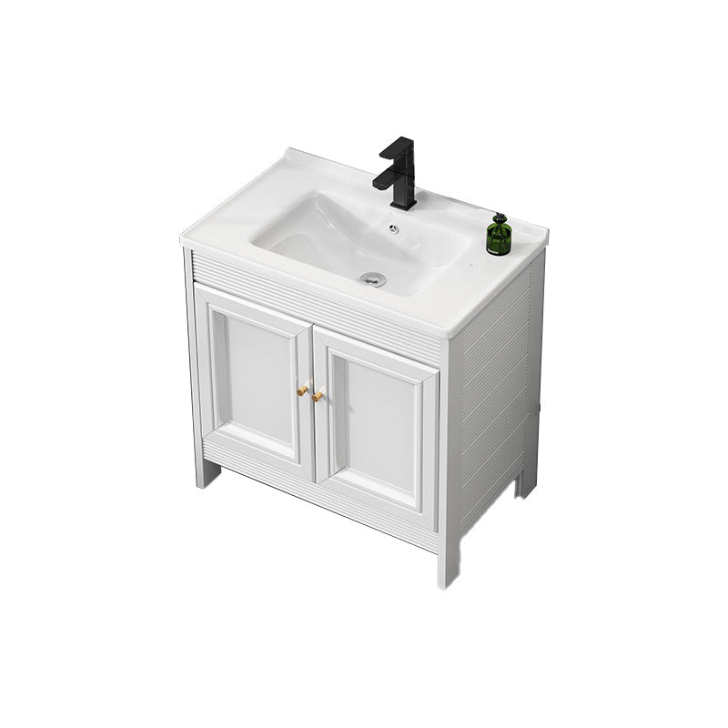 Modern Freestanding Sink Vanity Metal Faucet Included Bathroom Vanity Set Vanity & Faucet 24"L x 15.7"W x 31.9"H Clearhalo 'Bathroom Remodel & Bathroom Fixtures' 'Bathroom Vanities' 'bathroom_vanities' 'Home Improvement' 'home_improvement' 'home_improvement_bathroom_vanities' 7623675