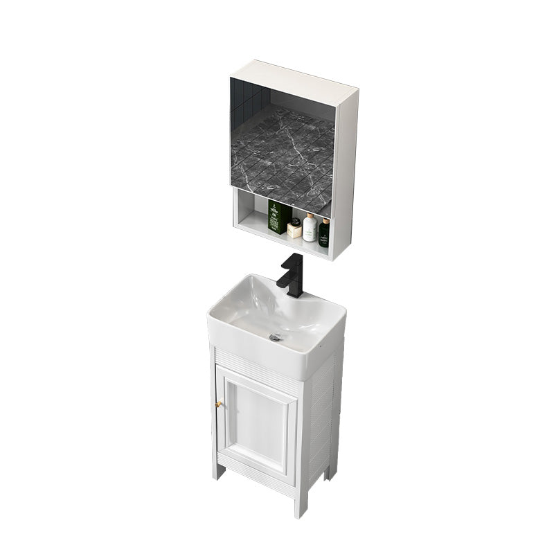 Modern Freestanding Sink Vanity Metal Faucet Included Bathroom Vanity Set Vanity & Faucet & Mirror Cabinet 15.7"L x 11.8"W x 33.5"H Clearhalo 'Bathroom Remodel & Bathroom Fixtures' 'Bathroom Vanities' 'bathroom_vanities' 'Home Improvement' 'home_improvement' 'home_improvement_bathroom_vanities' 7623678