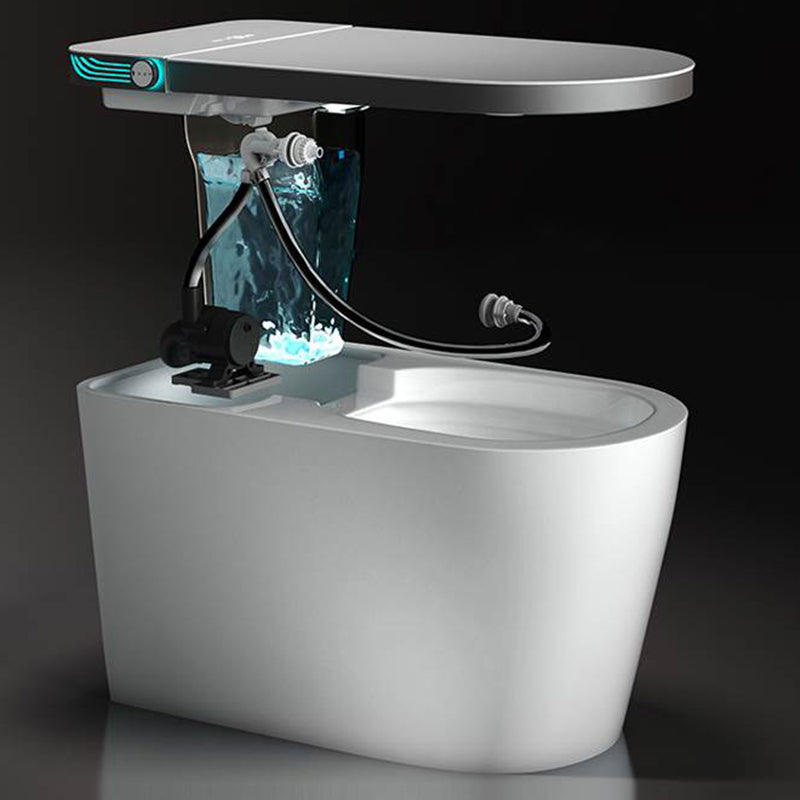 Deodorizing Smart Toilet Elongated Bidet Seat Foot Sensor Bidet Seat in White Clearhalo 'Bathroom Remodel & Bathroom Fixtures' 'Bidets' 'Home Improvement' 'home_improvement' 'home_improvement_bidets' 'Toilets & Bidets' 7625973