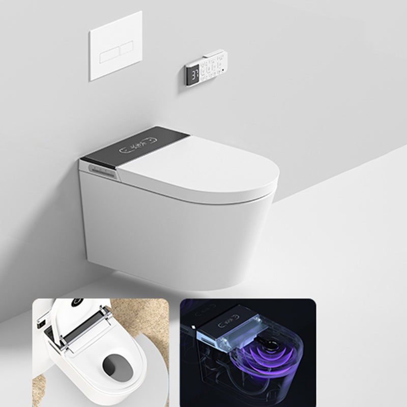 White Wall Hung Toilet Set Elongated Temperature Control Smart Bidet Black Clearhalo 'Bathroom Remodel & Bathroom Fixtures' 'Bidets' 'Home Improvement' 'home_improvement' 'home_improvement_bidets' 'Toilets & Bidets' 7625978