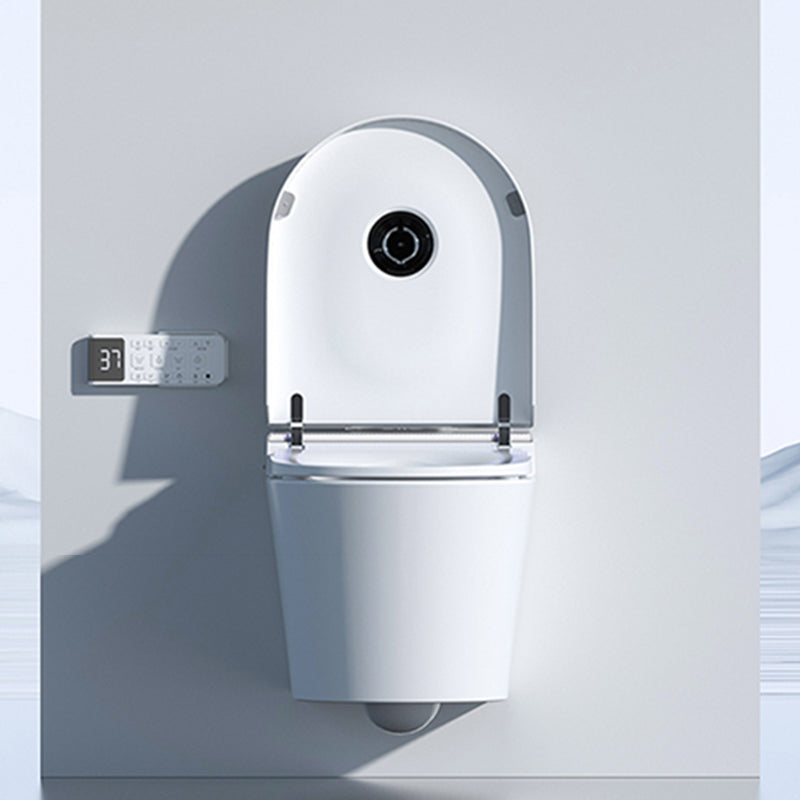 White Wall Hung Toilet Set Elongated Temperature Control Smart Bidet Clearhalo 'Bathroom Remodel & Bathroom Fixtures' 'Bidets' 'Home Improvement' 'home_improvement' 'home_improvement_bidets' 'Toilets & Bidets' 7625981
