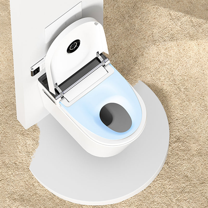 White Wall Hung Toilet Set Elongated Temperature Control Smart Bidet Clearhalo 'Bathroom Remodel & Bathroom Fixtures' 'Bidets' 'Home Improvement' 'home_improvement' 'home_improvement_bidets' 'Toilets & Bidets' 7625984