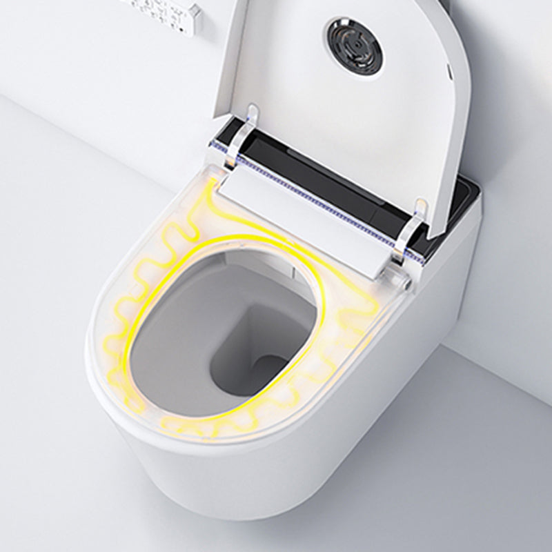White Wall Hung Toilet Set Elongated Temperature Control Smart Bidet Clearhalo 'Bathroom Remodel & Bathroom Fixtures' 'Bidets' 'Home Improvement' 'home_improvement' 'home_improvement_bidets' 'Toilets & Bidets' 7625987