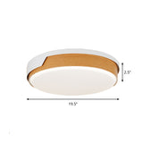 Beige Circle Flush Ceiling Light Modernist LED Wood Flush Mounted Lamp for Bedroom Clearhalo 'Ceiling Lights' 'Close To Ceiling Lights' 'Close to ceiling' 'Flush mount' Lighting' 762850