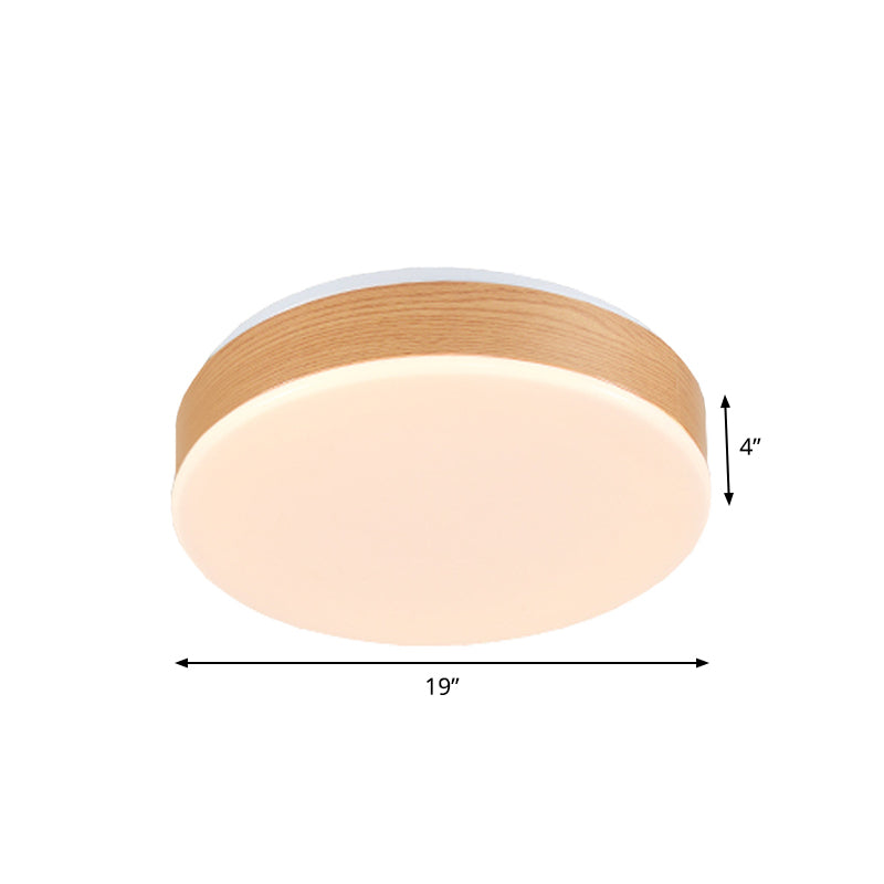 Wood Round Flush Mount Lighting Modernism LED Beige Flush Lamp Fixture for Foyer Clearhalo 'Ceiling Lights' 'Close To Ceiling Lights' 'Close to ceiling' 'Flush mount' Lighting' 762854