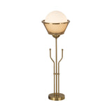 Brass Finish Ball Table Lighting Post Modern 1 Bulb Metallic Reading Book Lamp with Trident Base Clearhalo 'Lamps' 'Table Lamps' Lighting' 762933