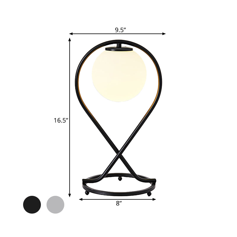 Crossed Linear Nightstand Light Simple Iron 1 Light White/Black Finish Night Table Lamp for Bedroom Clearhalo 'Lamps' 'Table Lamps' Lighting' 762938_24a553b5-7fe6-406c-b2b3-e1907da0f306