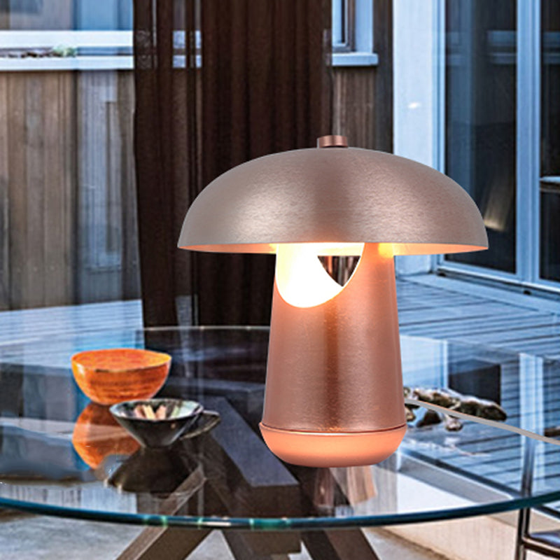 Bronze/Rose Gold Domed Table Lighting Contemporary 1-Head Metallic Nightstand Lamp for Dining Table Clearhalo 'Lamps' 'Table Lamps' Lighting' 762952