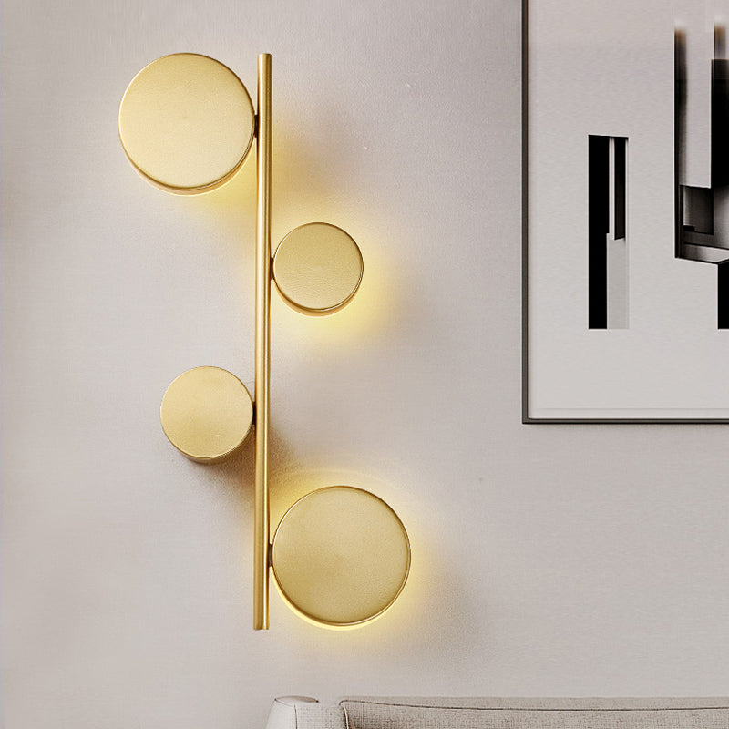 Black/Gold Finish Vertical Linear Sconce Light Post-Modern 3 Heads Metal LED Wall Lamp Fixture Gold Clearhalo 'Cast Iron' 'Glass' 'Industrial' 'Modern wall lights' 'Modern' 'Tiffany' 'Traditional wall lights' 'Wall Lamps & Sconces' 'Wall Lights' Lighting' 762991