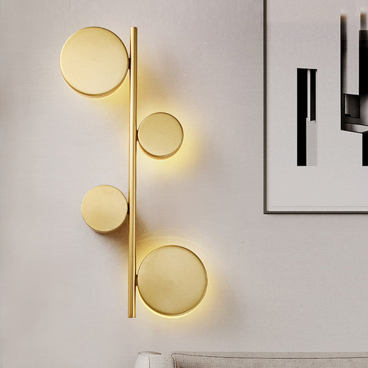 Black/Gold Finish Vertical Linear Sconce Light Post-Modern 3 Heads Metal LED Wall Lamp Fixture Gold Clearhalo 'Cast Iron' 'Glass' 'Industrial' 'Modern wall lights' 'Modern' 'Tiffany' 'Traditional wall lights' 'Wall Lamps & Sconces' 'Wall Lights' Lighting' 762991