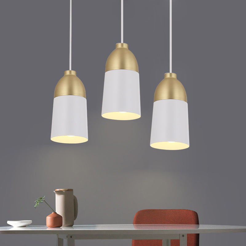 White and Gold Half Capsule Pendant Lamp Postmodern 1 Head Metal Ceiling Suspension Light Clearhalo 'Ceiling Lights' 'Modern Pendants' 'Modern' 'Pendant Lights' 'Pendants' Lighting' 763150