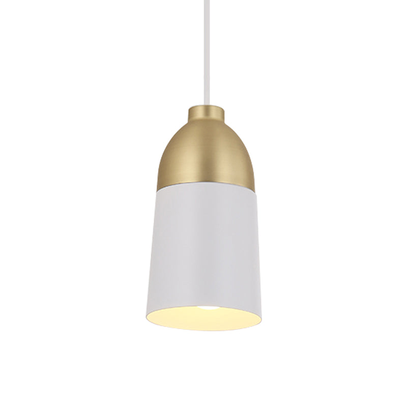 White and Gold Half Capsule Pendant Lamp Postmodern 1 Head Metal Ceiling Suspension Light Clearhalo 'Ceiling Lights' 'Modern Pendants' 'Modern' 'Pendant Lights' 'Pendants' Lighting' 763151