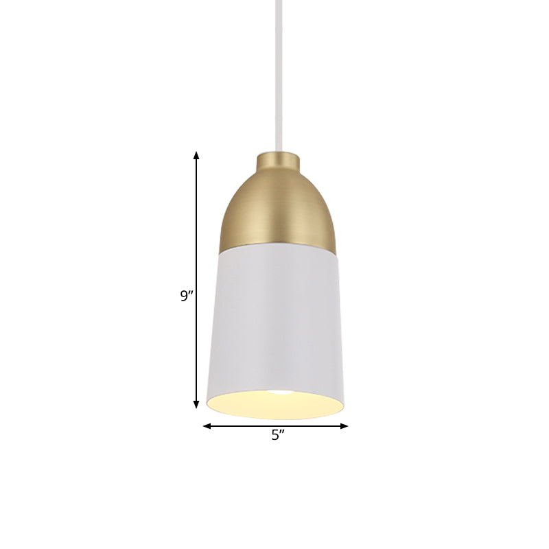 White and Gold Half Capsule Pendant Lamp Postmodern 1 Head Metal Ceiling Suspension Light Clearhalo 'Ceiling Lights' 'Modern Pendants' 'Modern' 'Pendant Lights' 'Pendants' Lighting' 763152