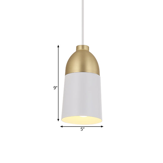 White and Gold Half Capsule Pendant Lamp Postmodern 1 Head Metal Ceiling Suspension Light Clearhalo 'Ceiling Lights' 'Modern Pendants' 'Modern' 'Pendant Lights' 'Pendants' Lighting' 763152