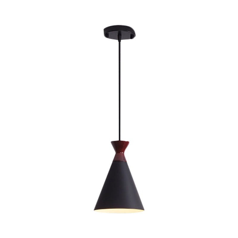 Wide Flare Drop Pendant Light Modernist Iron 1 Head Bedside Suspension Lamp in Black/Grey/White Clearhalo 'Ceiling Lights' 'Modern Pendants' 'Modern' 'Pendant Lights' 'Pendants' Lighting' 763155