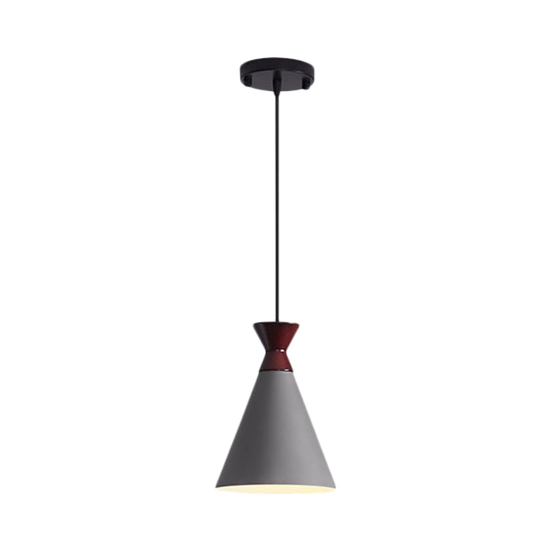 Wide Flare Drop Pendant Light Modernist Iron 1 Head Bedside Suspension Lamp in Black/Grey/White Clearhalo 'Ceiling Lights' 'Modern Pendants' 'Modern' 'Pendant Lights' 'Pendants' Lighting' 763160