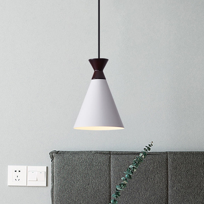 Wide Flare Drop Pendant Light Modernist Iron 1 Head Bedside Suspension Lamp in Black/Grey/White Clearhalo 'Ceiling Lights' 'Modern Pendants' 'Modern' 'Pendant Lights' 'Pendants' Lighting' 763162