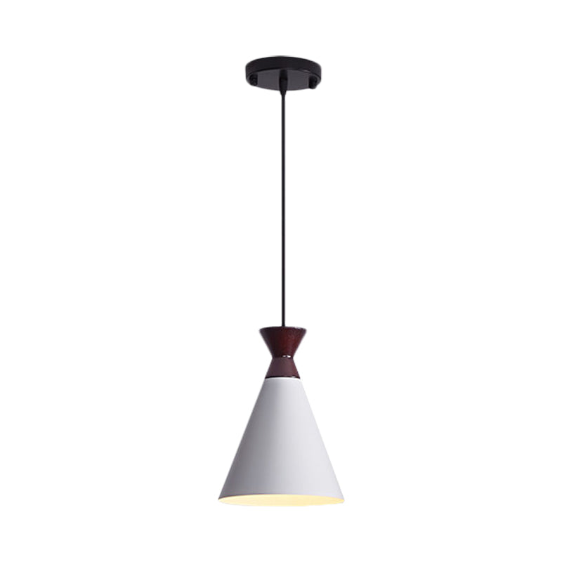 Wide Flare Drop Pendant Light Modernist Iron 1 Head Bedside Suspension Lamp in Black/Grey/White Clearhalo 'Ceiling Lights' 'Modern Pendants' 'Modern' 'Pendant Lights' 'Pendants' Lighting' 763164