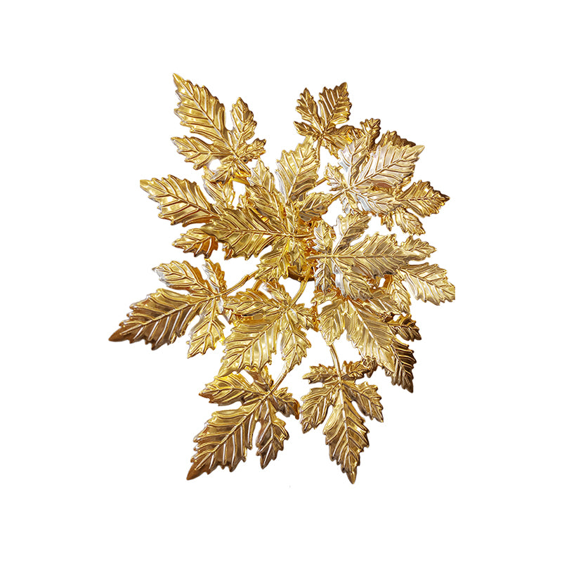 Maple Leaf Shape Wall Mount Contemporary Metal 6 Lights Gold Finish LED Wall Light Sconce Clearhalo 'Cast Iron' 'Glass' 'Industrial' 'Modern wall lights' 'Modern' 'Tiffany' 'Traditional wall lights' 'Wall Lamps & Sconces' 'Wall Lights' Lighting' 763195