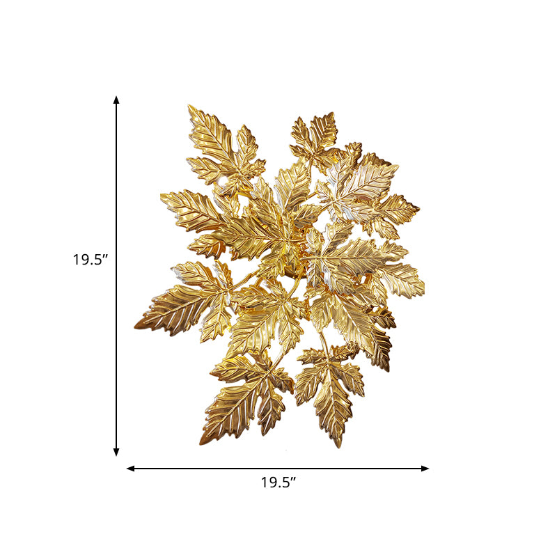 Maple Leaf Shape Wall Mount Contemporary Metal 6 Lights Gold Finish LED Wall Light Sconce Clearhalo 'Cast Iron' 'Glass' 'Industrial' 'Modern wall lights' 'Modern' 'Tiffany' 'Traditional wall lights' 'Wall Lamps & Sconces' 'Wall Lights' Lighting' 763196