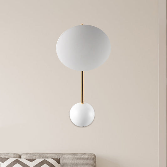 White Disk Reading Wall Lighting Postmodern LED Metallic Wall Lamp Sconce with Semicircle Backplate White Clearhalo 'Cast Iron' 'Glass' 'Industrial' 'Modern wall lights' 'Modern' 'Tiffany' 'Traditional wall lights' 'Wall Lamps & Sconces' 'Wall Lights' Lighting' 763273