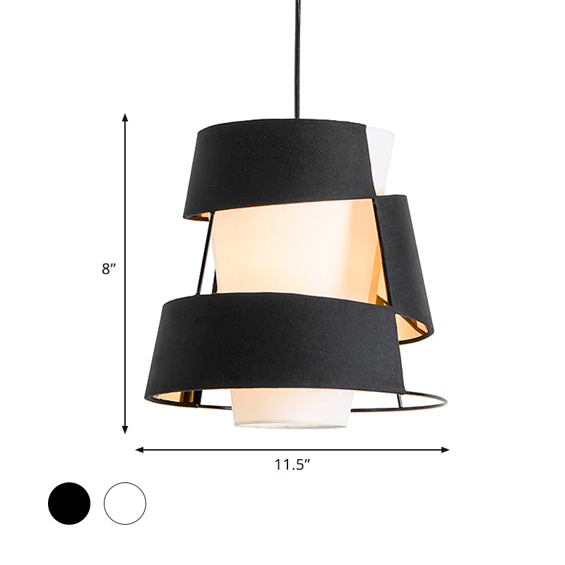 White/Black Barrel Hanging Light Modernism 1 Bulb Metal Ceiling Pendant Lamp with Laser Cut Design Clearhalo 'Ceiling Lights' 'Modern Pendants' 'Modern' 'Pendant Lights' 'Pendants' Lighting' 763313