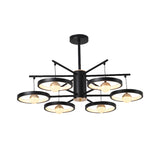 Modern 5/6 Heads Semi Mount Lighting Black Finish Loop LED Close to Ceiling Lamp with Acrylic Shade, 25.5"/29.5" Wide Clearhalo 'Ceiling Lights' 'Close To Ceiling Lights' 'Close to ceiling' 'Semi-flushmount' Lighting' 763341