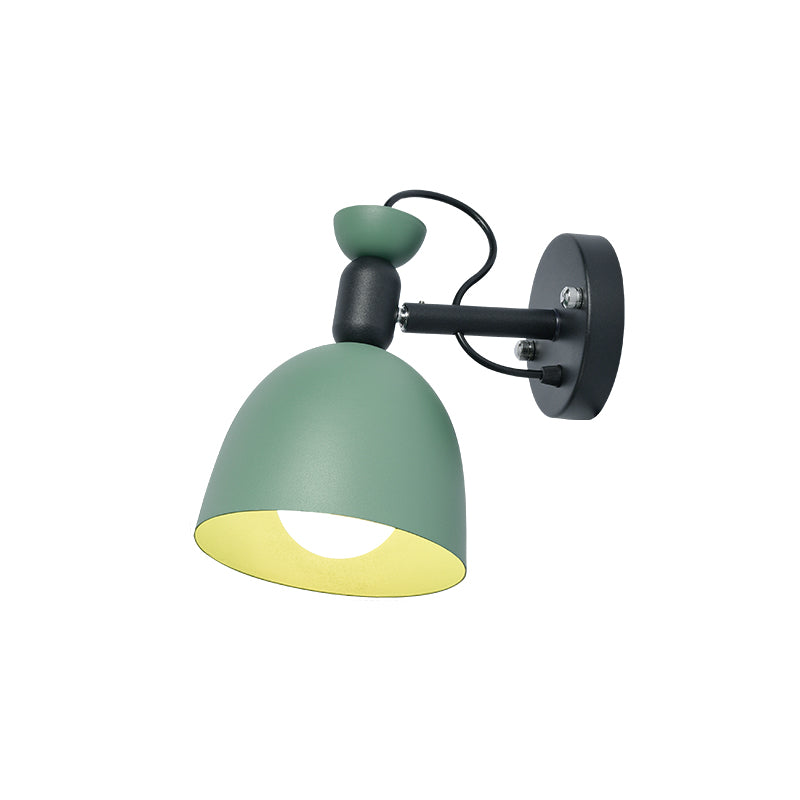1 Light Wall Lamp Nordic Stylish Dome Shade Metal Sconce Light Fixture in Black/White for Bedroom Clearhalo 'Cast Iron' 'Glass' 'Industrial' 'Modern wall lights' 'Modern' 'Tiffany' 'Traditional wall lights' 'Wall Lamps & Sconces' 'Wall Lights' Lighting' 763453