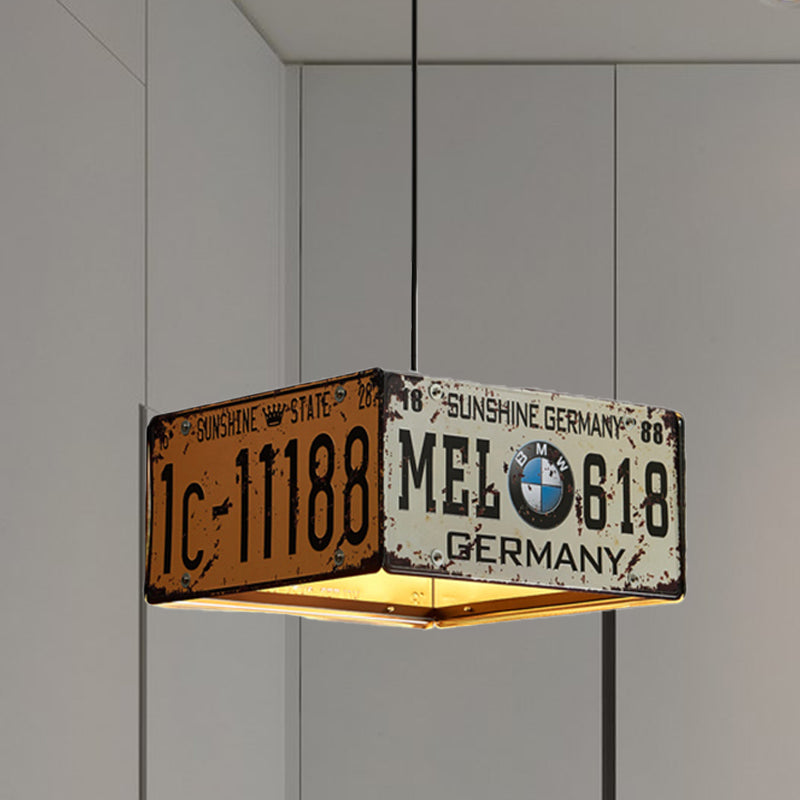 Square Chandelier Lamp with 39" Adjustable Cord Industrial Iron Triple Light Pendant Lighting Beige Clearhalo 'Ceiling Lights' 'Chandeliers' Lighting' options 763745_57a56902-ebce-471c-83b6-c2c7e993ccbe